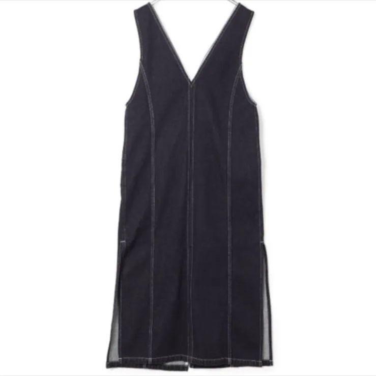 アダムエロペ WEB 2WAYデニムジャンパースカート サイドスリット