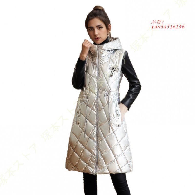 ダウンベスト レディース ミセスファッション 羽織り チョッキ ロングコート 30代 春秋冬プレゼント 60代 50代 体型カバー 40代 アウターフード 婦人服 暖かい yan5a316146 KANDAIZUMI_COM