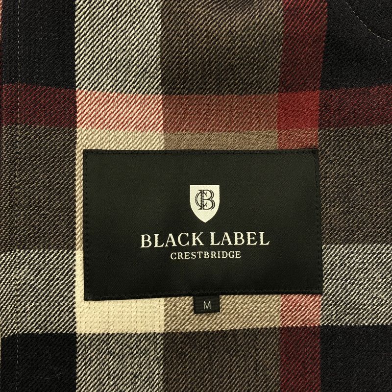 【中古】BLACK LABEL CRESTBRIDGE ダブルフェイス チェックステンカラーコート M 51F08-208-46 ベージュ ブラックレーベルクレストブリッジ[10][240010468861] 中古】BLACK LABEL CRESTBRIDGE ダブルフェイス チェックステンカラー