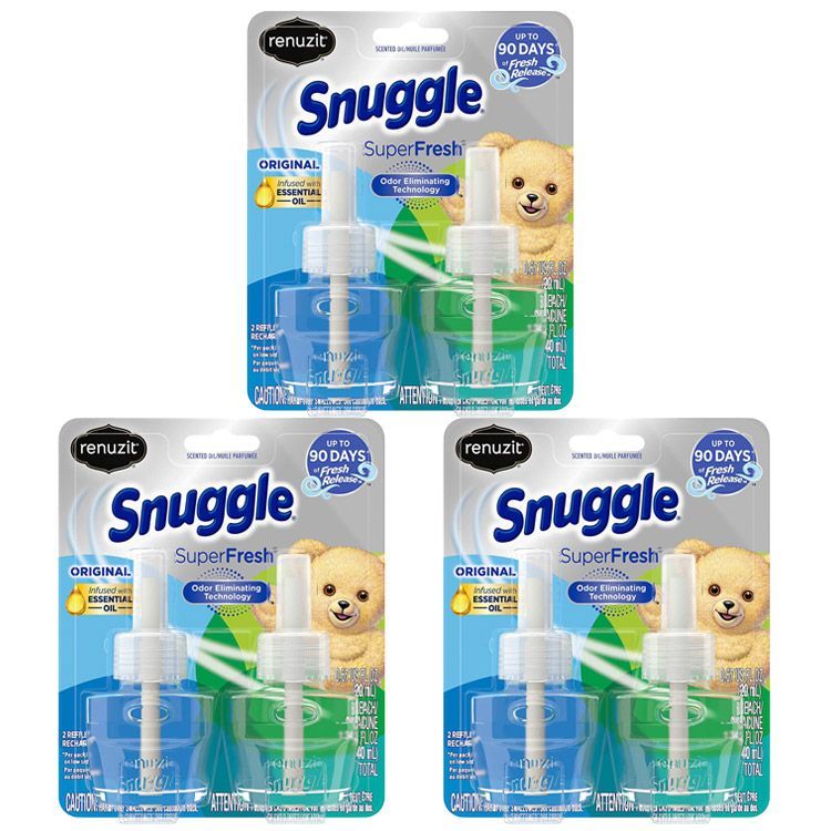 Renuzit リナジット オイル芳香剤 ”Snuggle スナッグル スーパーフレッシュ オリジナルの香り” 詰替えボトル 20ml×2P 3個セット