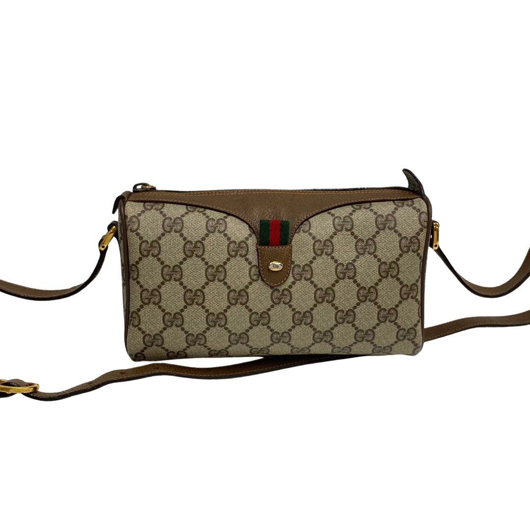 極 美品 GUCCI グッチ オールドグッチ シェリーライン ロゴ 金具