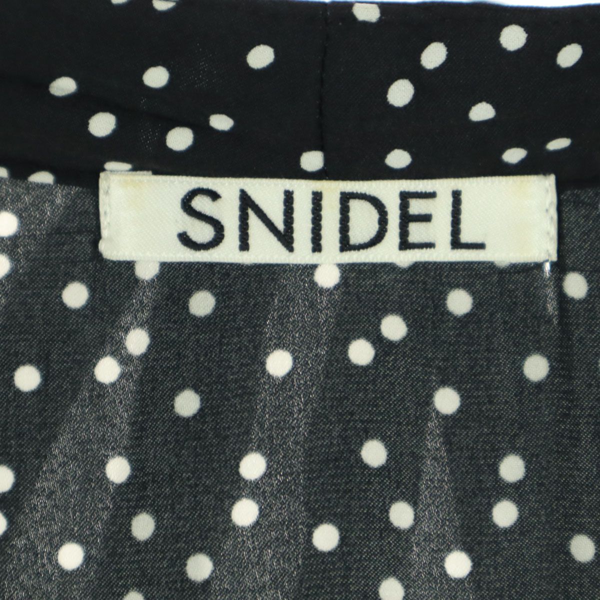 SNIDEL ドット柄 長袖ロングワンピース SNIDEL スナイデル ドット柄 長袖 ロングワンピース F ブラック