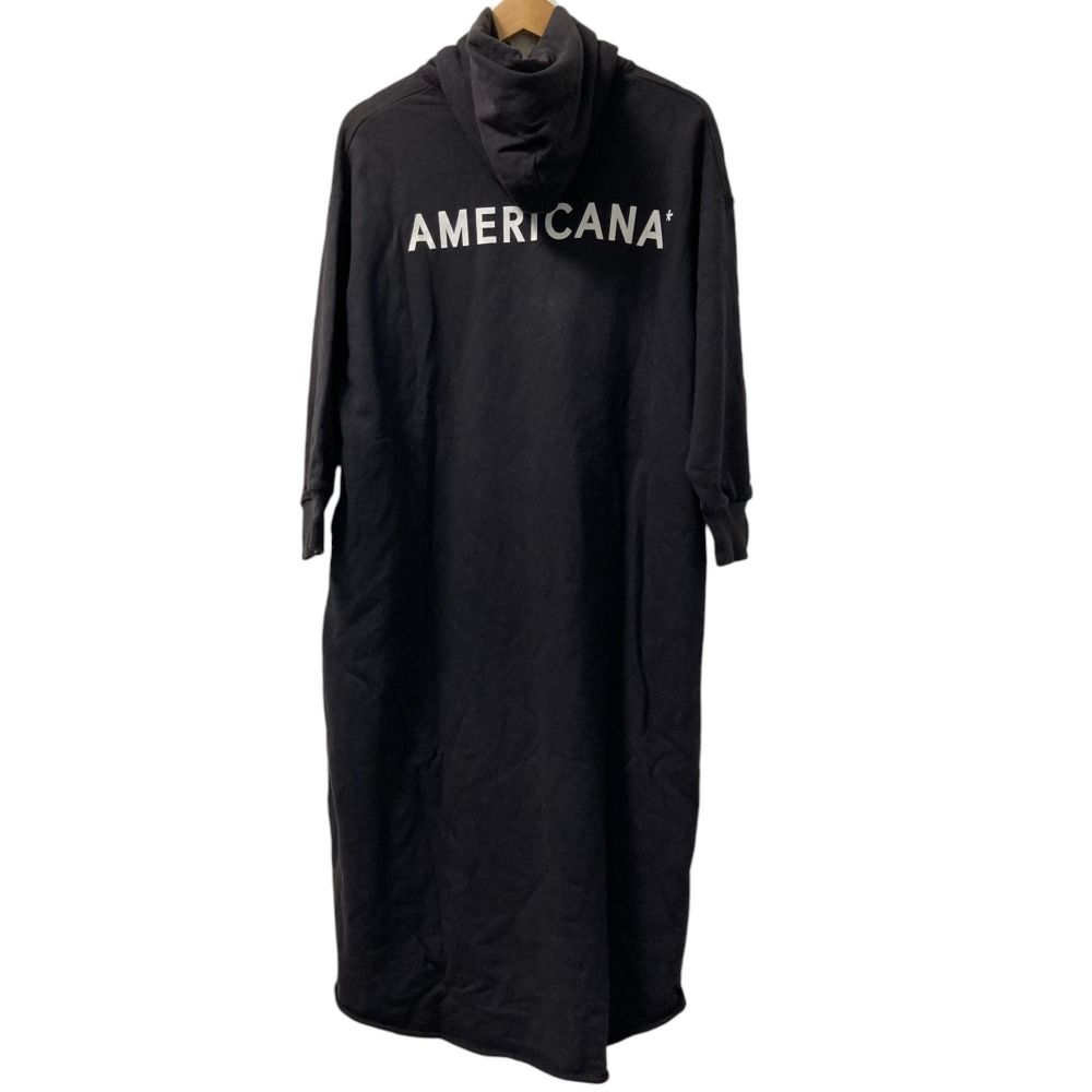 アメリカーナ サイドジップスウェットワンピース ロングワンピース 黒  
