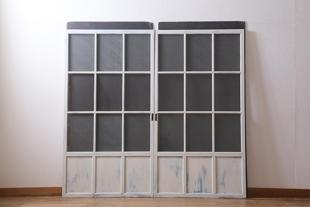 ガラス戸2枚セット アンティーク建具