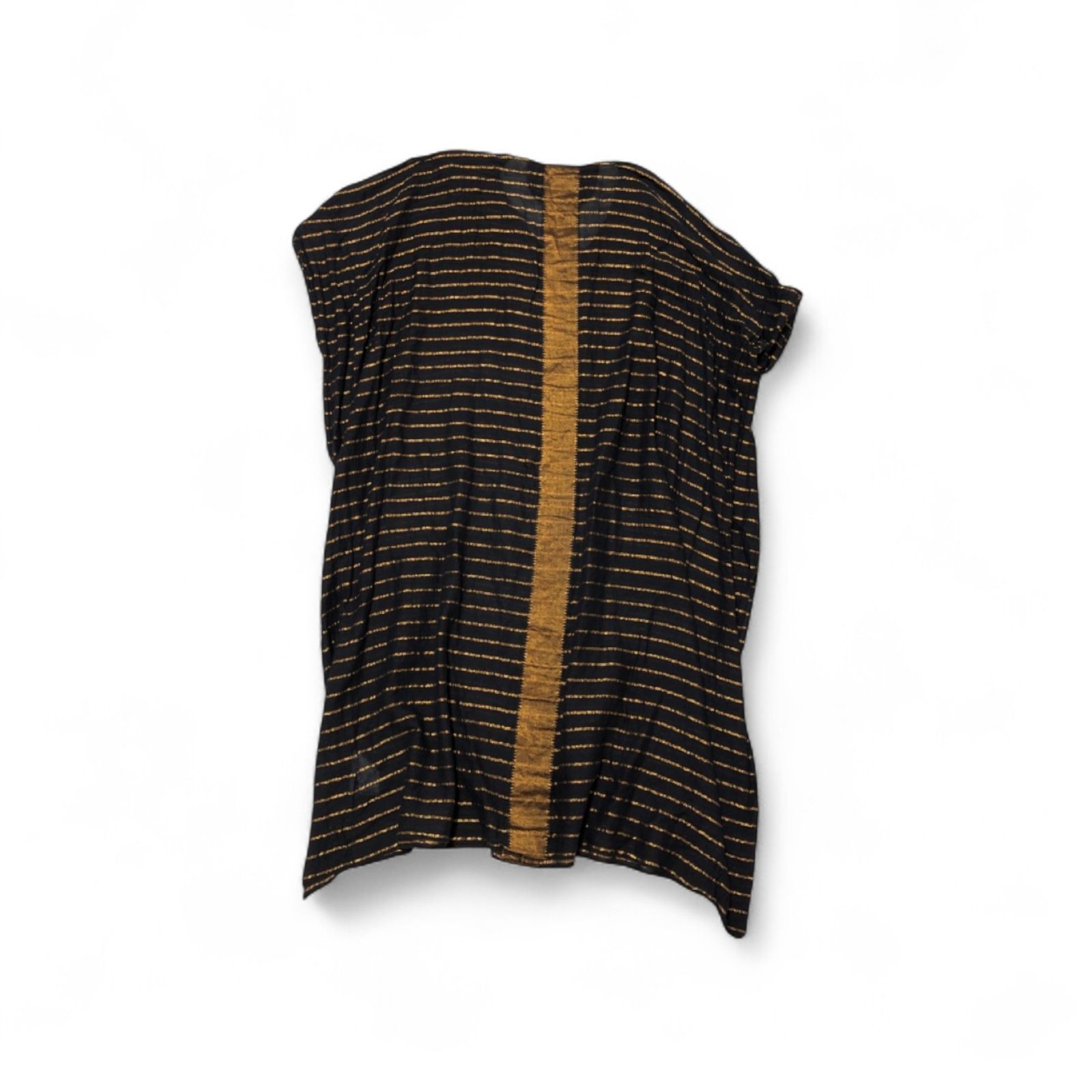 L Appartement AISH アイシュ ロングワンピース ノースリーブ BIGサイズ ドルマン ブラック×ゴールド 民族 インド製