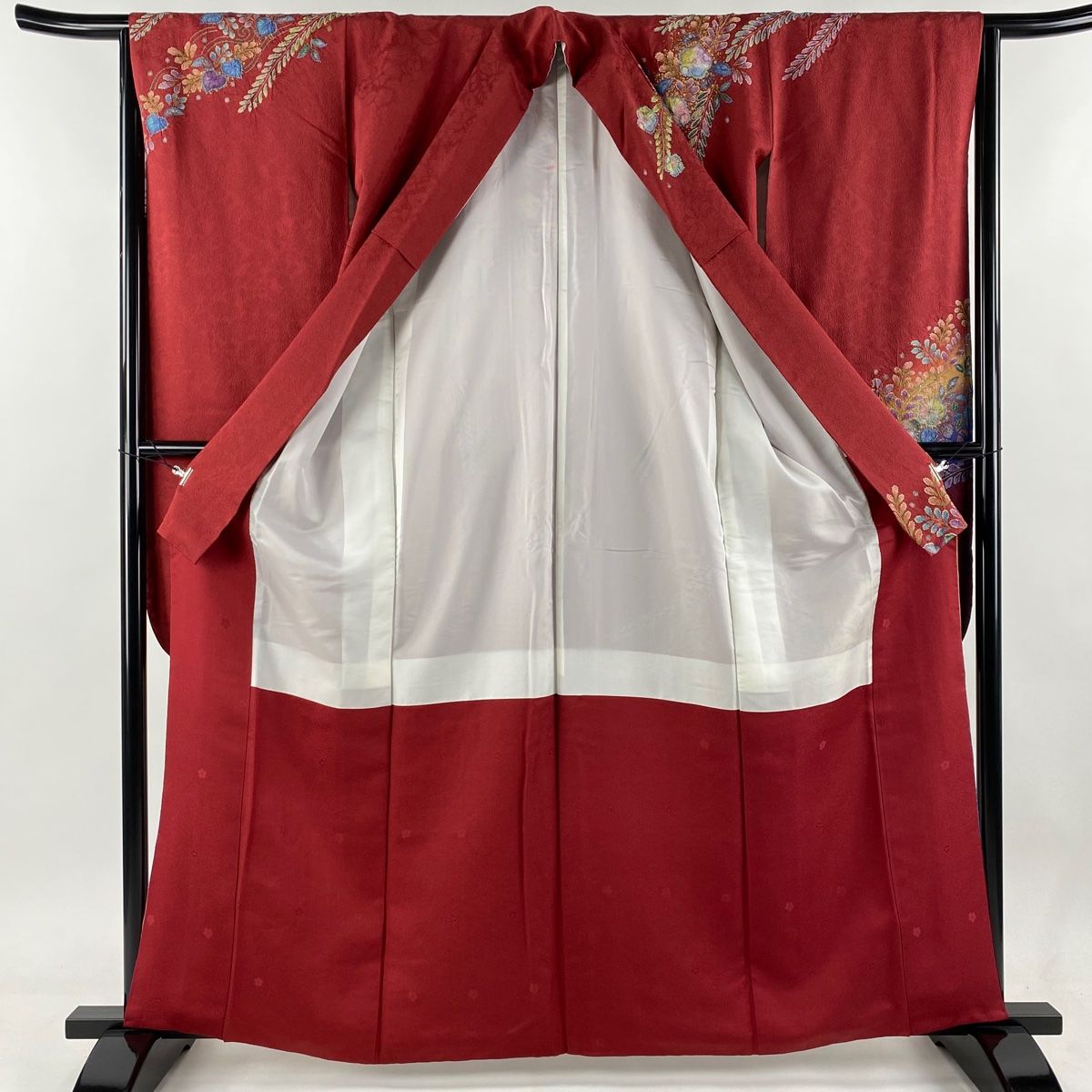 振袖 身丈160.5cm 裄丈64.5cm M 袷 辻ヶ花 金彩 鶯色 正絹 美品 逸品  