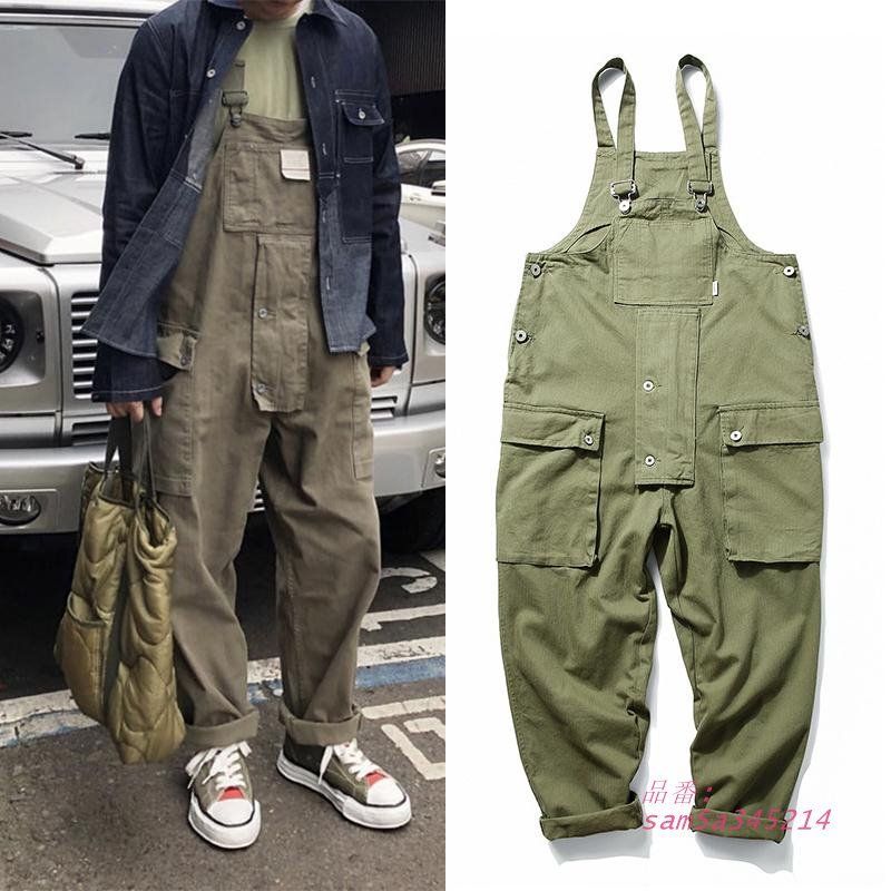 オーバーオール つなぎ サロペット アメカジ シンプル ストリートワークスタイル カッコイイ am5a345214