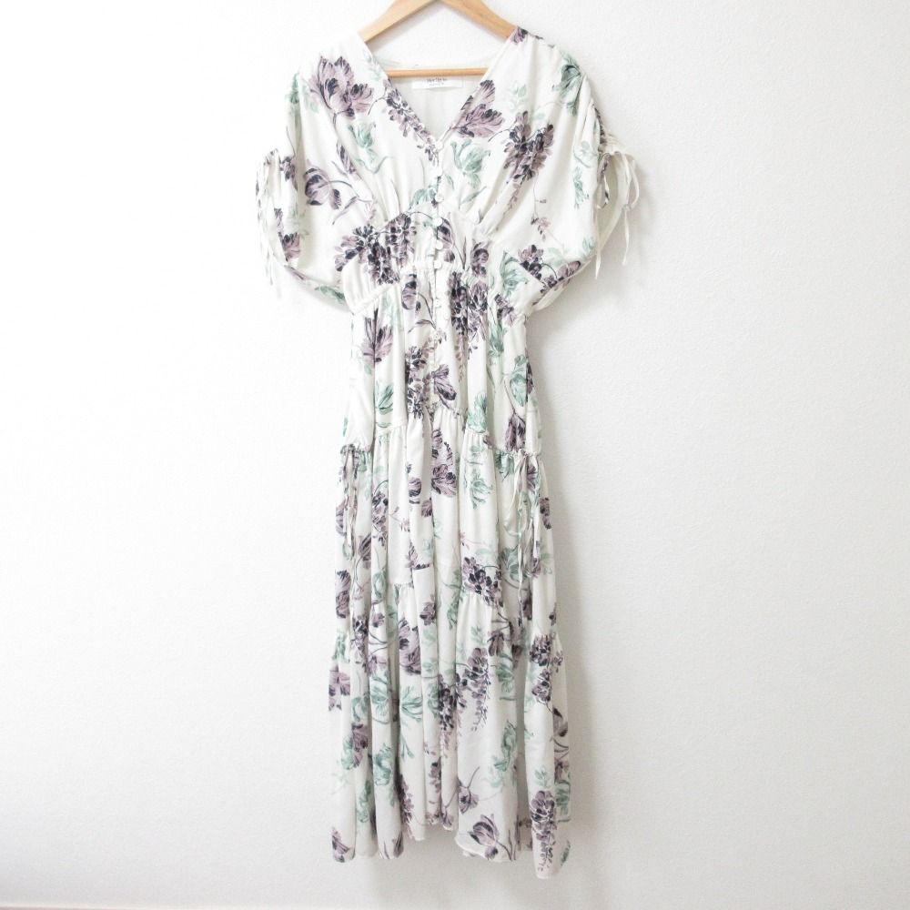 Her lip to フラワープリント ワンピース M Sunflower-Printed Midi Dress（ワンピース）｜Her lip to（ハー