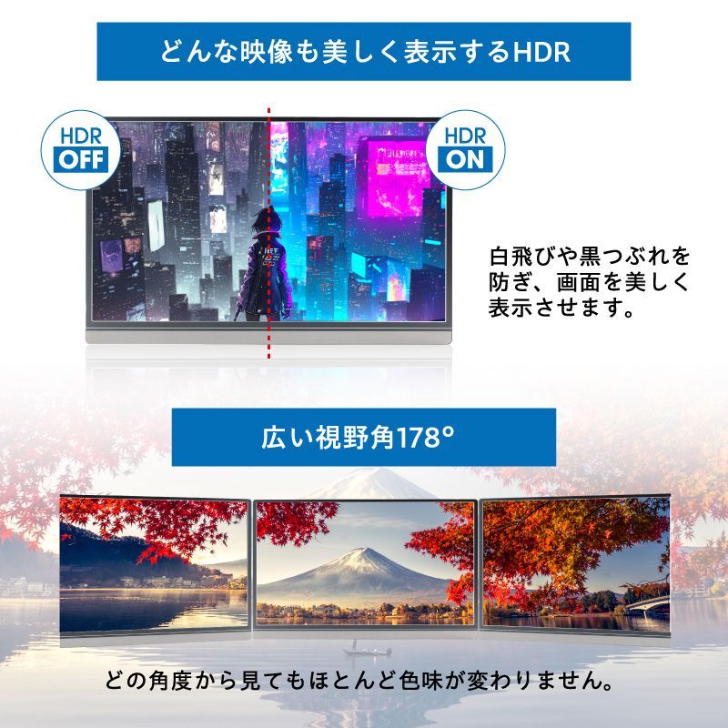 モバイルモニター ディスプレイモニター 高画質フルHD 15.6インチ ノングレア 液晶 ミニスタンド タイプC USB-C HDMI テレワーク モニター ビジネス【OHEN335/80】[OJ]