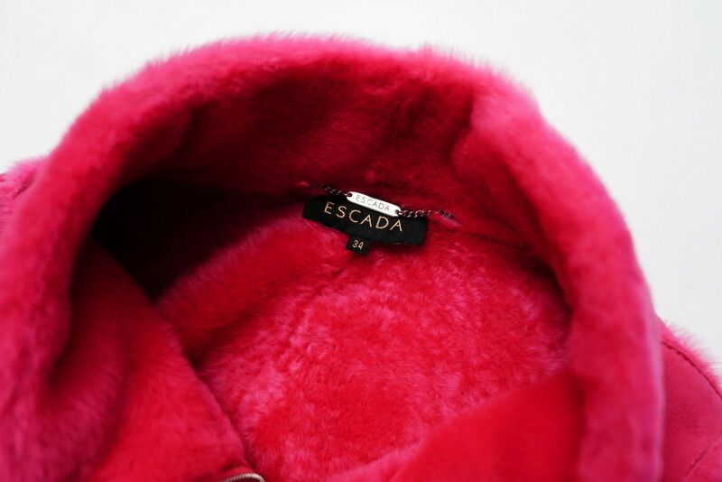 □美品□ESCADA エスカーダ ムートン ジャケット ブルゾン サイズ34  