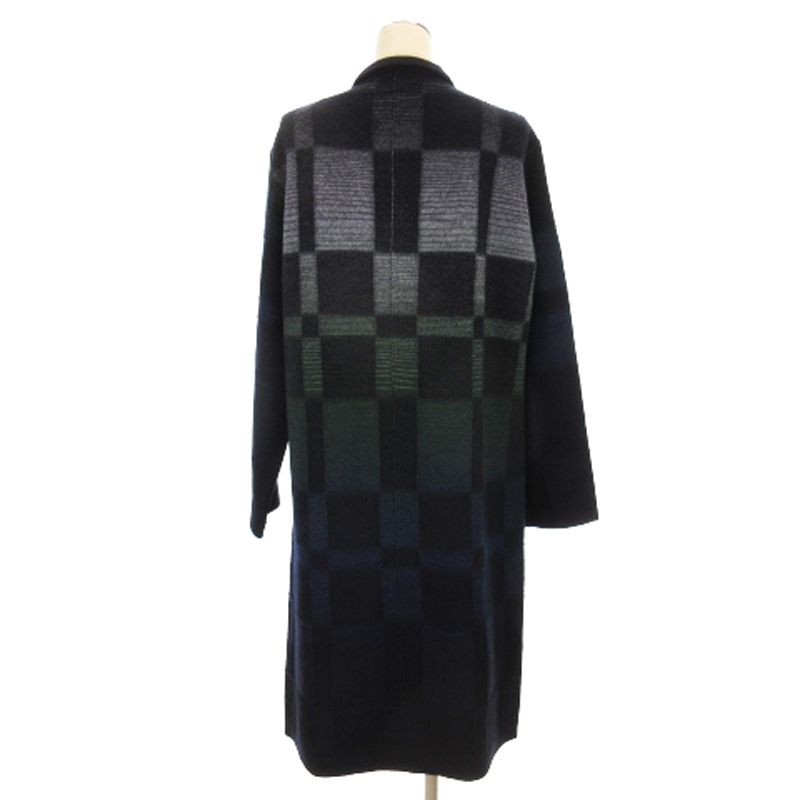 イイネス iines 佐藤繊維 タグ付き チェック柄 圧縮 ニット コート