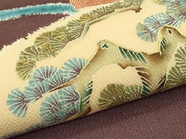 平和屋着物□極上 創業130年 江戸染繍友禅 大彦 九寸名古屋帯 刺繍