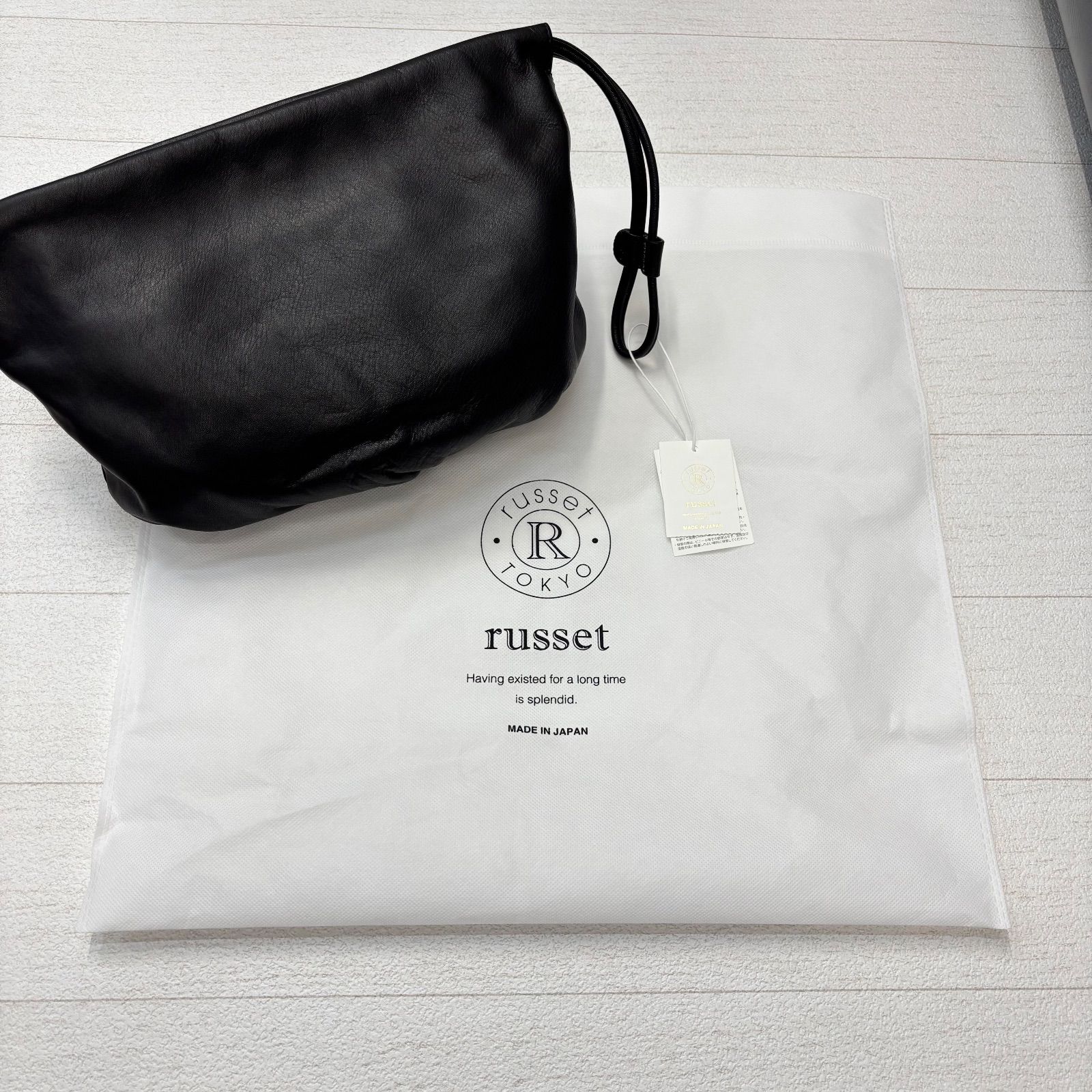 ◼︎ 新品タグ付き russet ラシット 4WAY レザー巾着ショルダーバッグ 