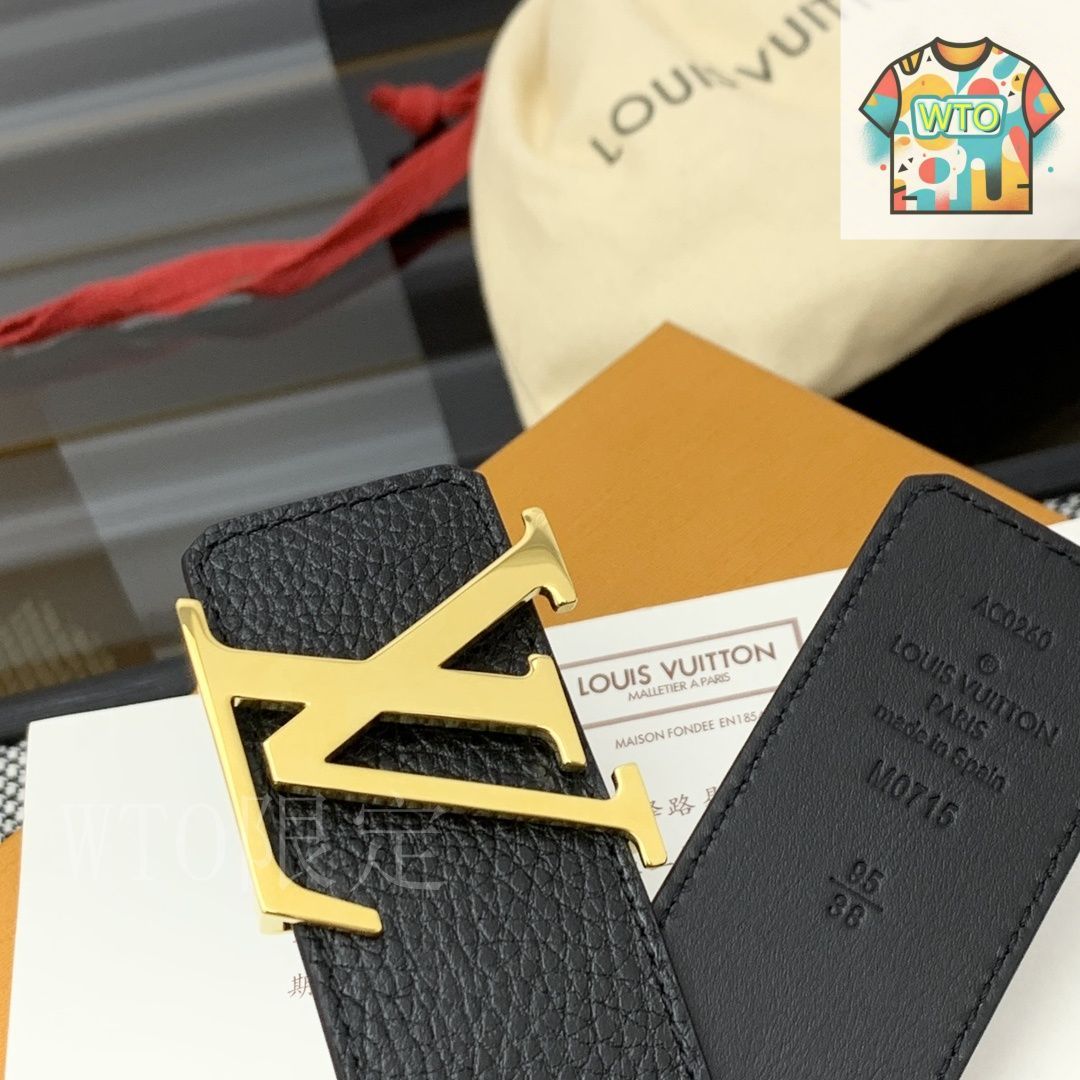 ルイ・ヴィトン　正規品　ヌメ革細ベルト　未使用 今日WTO】Louis Vuitton ルイヴィトン レザーベルト-1-QD86