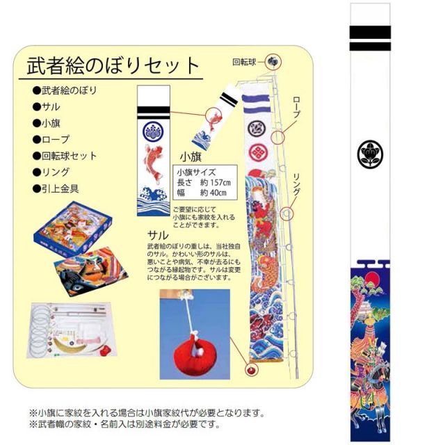 武者絵のぼり 徳永 武者幟 9.1〜6.1m用 家紋入れ 一種 徳永専用 家紋入れ作業代 toku-kamon-n1-91-61 武者絵のぼり 徳永 武者幟 9.1～6.1m用 家紋入れ 二種 徳永専用 家紋