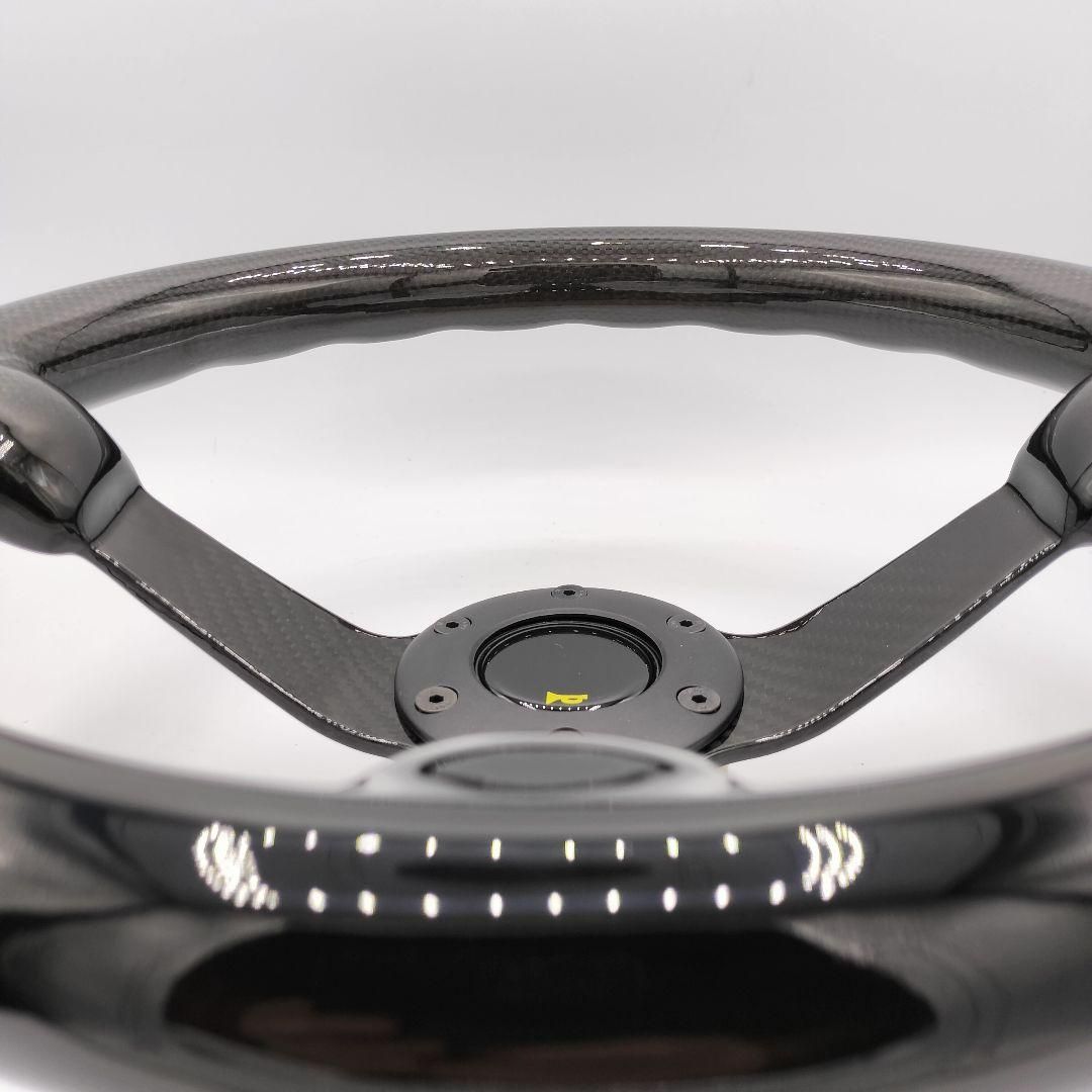 ドライカーボンステアリング ブラック ディープTYPE 超軽量 社外