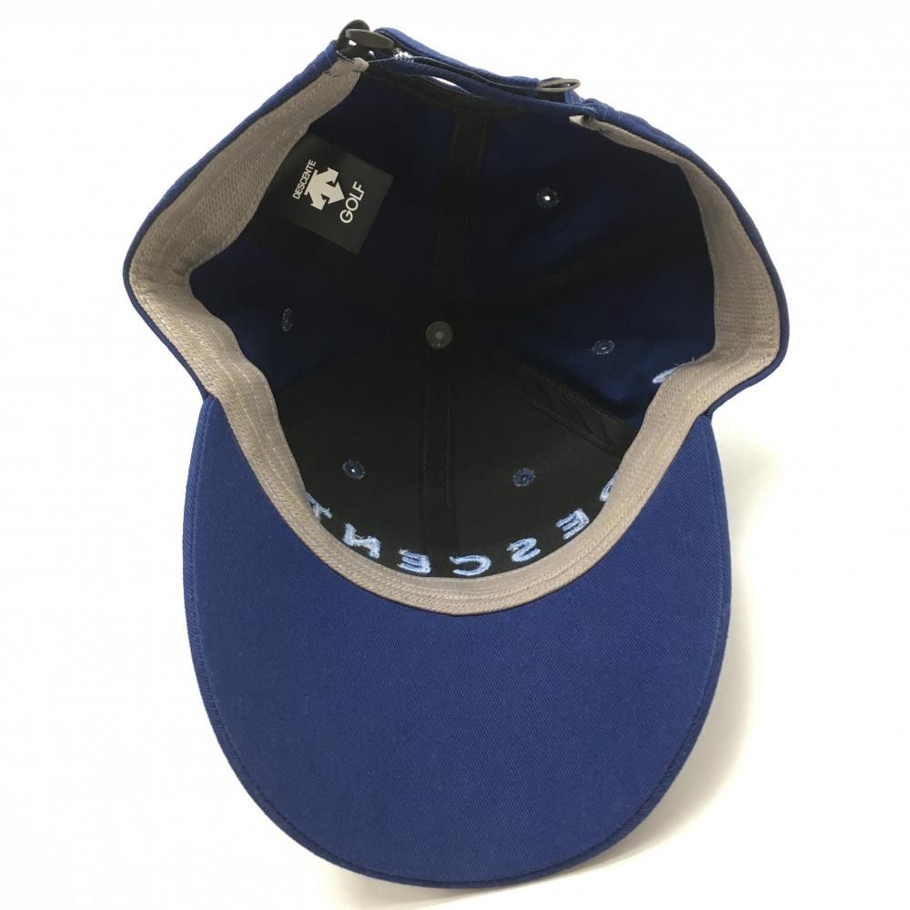 デサントゴルフ キャップ ネイビー×ライトブルー 綿100％ ロゴ刺しゅう