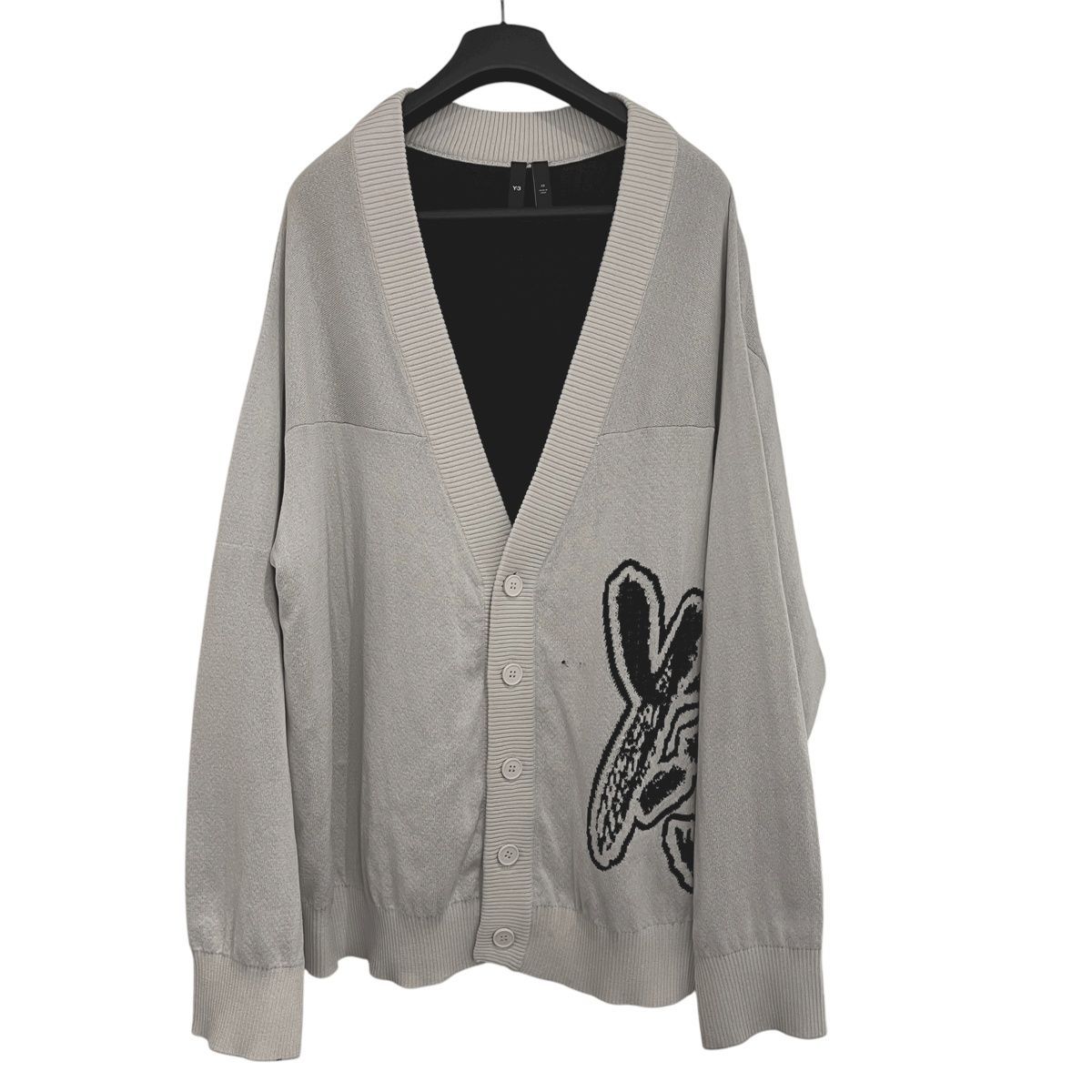 中古】 Y-3 ワイスリー オーバーサイズ ニット カーディガン ホワイト