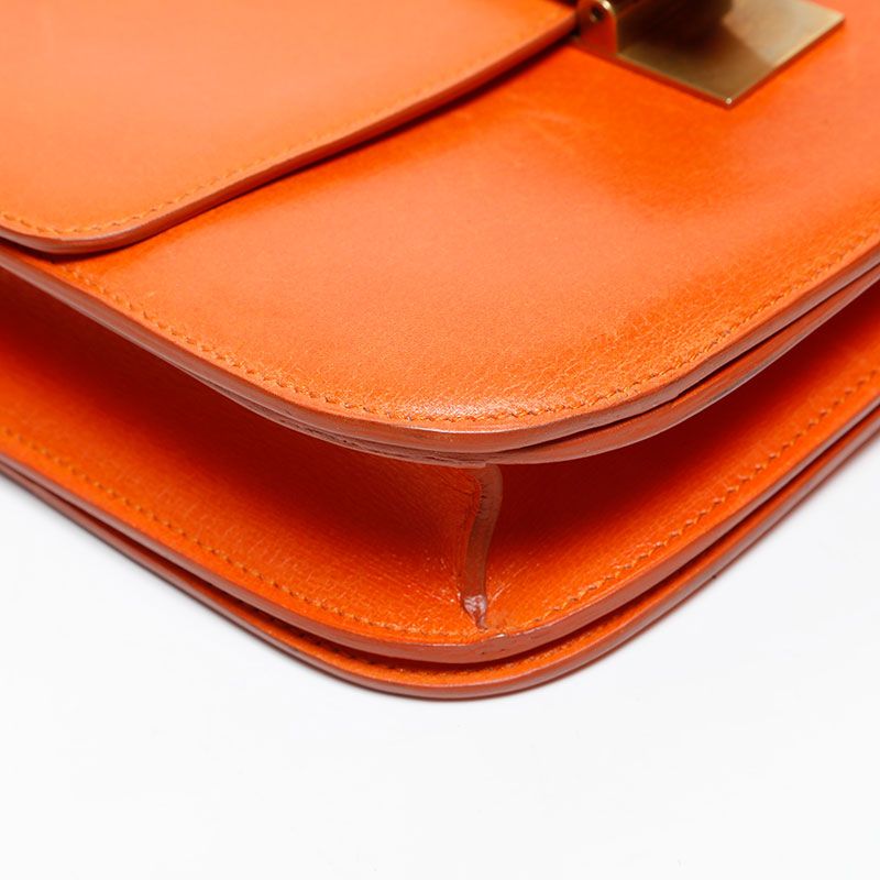新品☆ＣELINE☆クラシックボックス スモール オレンジ ほぼ未使用 CELINE セリーヌ クラシック ボックス スモール
