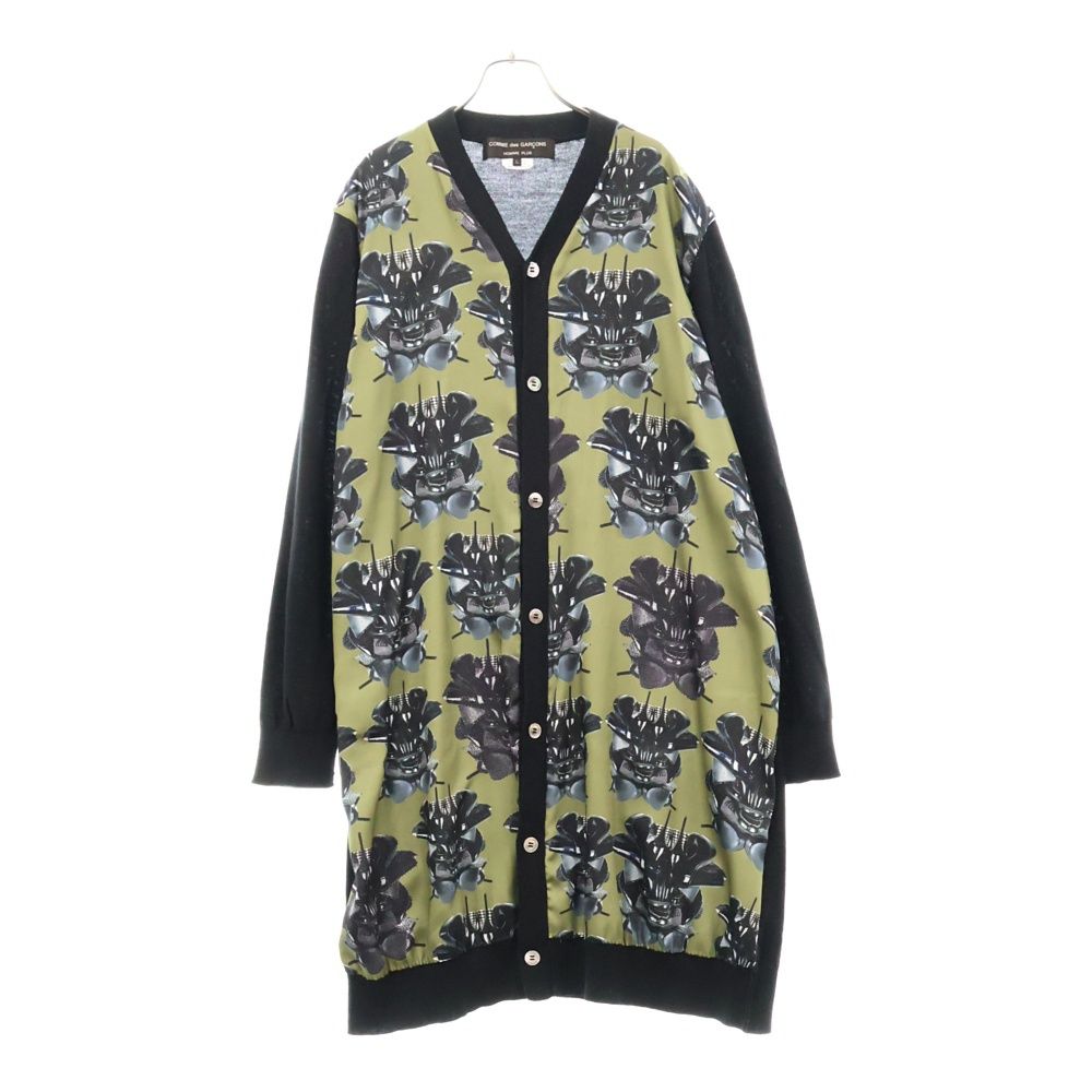 COMME des GARCONS HOMME PLUS (コムデギャルソンオムプリュス) 21AW グラフィック ウール ロングカーディガン ブラック/カーキ レディース PH-N009