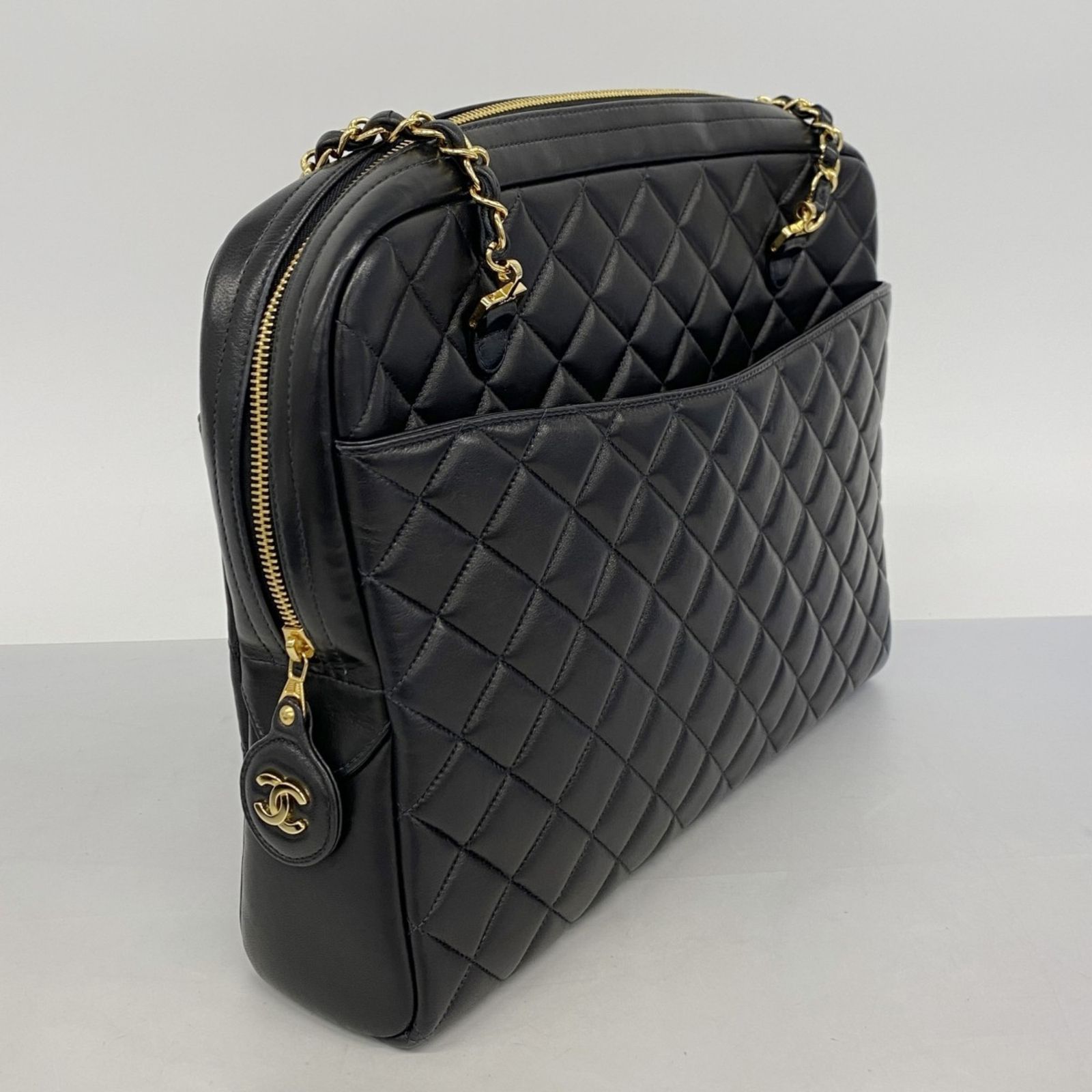 シャネル マトラッセ ラムスキン チェーン ショルダー トート ハンド バッグ CHANEL ラムスキントートバッグ 茶色 チェーンショルダー