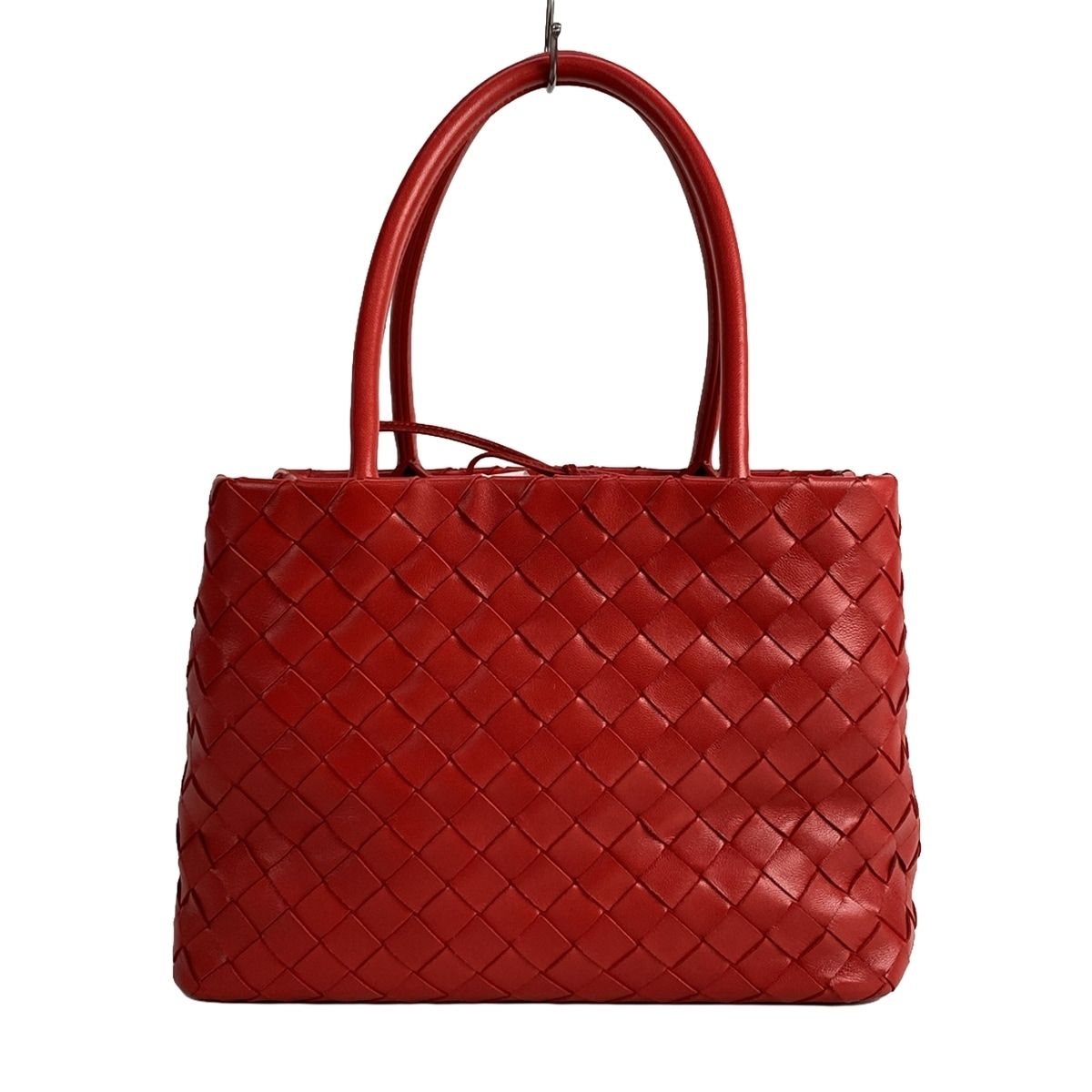 BOTTEGA VENETA(ボッテガヴェネタ) トートバッグ美品 イントレチャート レッド レザー - メルカリ