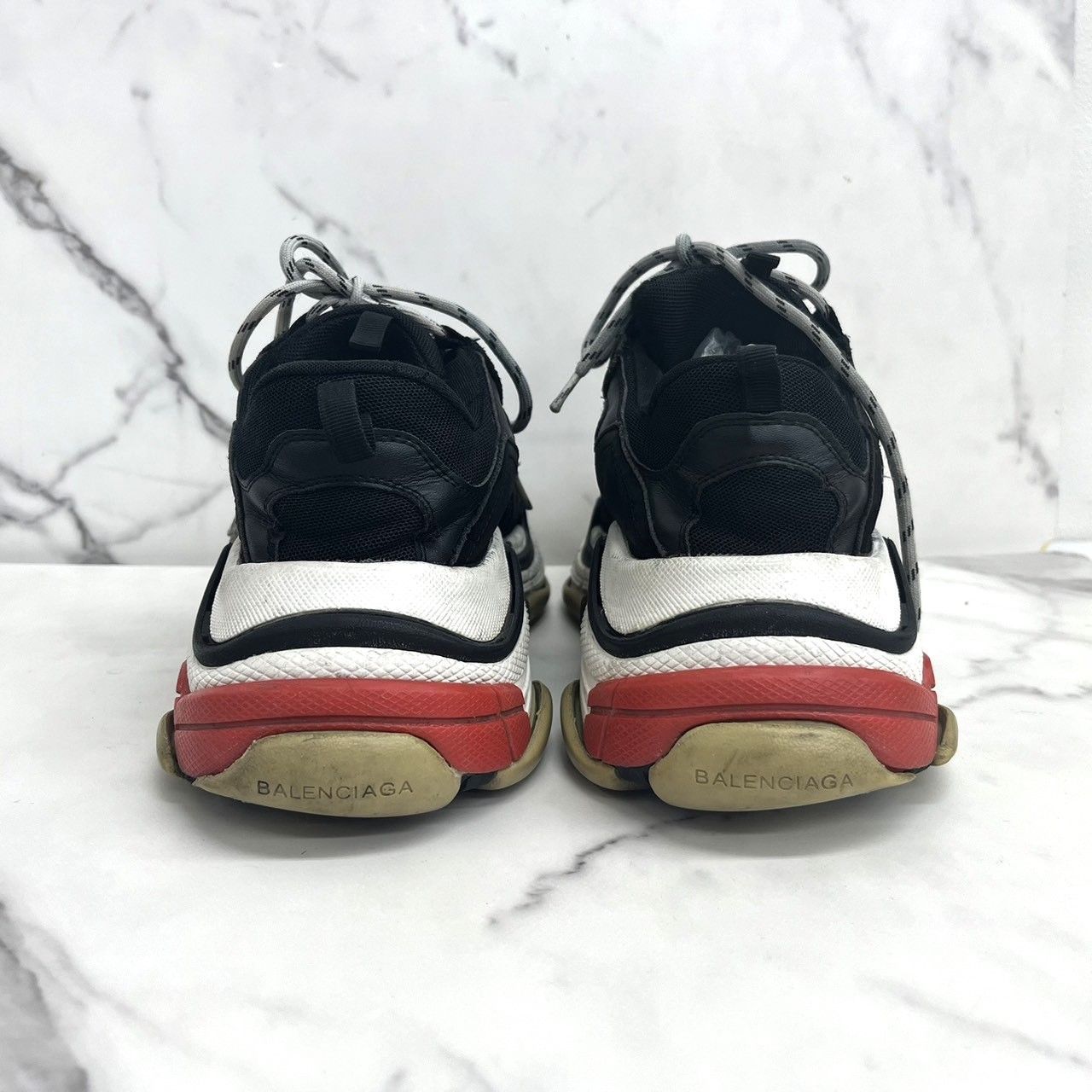 BALENCIAGA バレンシアガ Triple S トリプルS トリプルエス 42 28cm相当 ホワイト ブラック レッド White Bleck  Red イタリア製 メンズシューズ スニーカー 靴