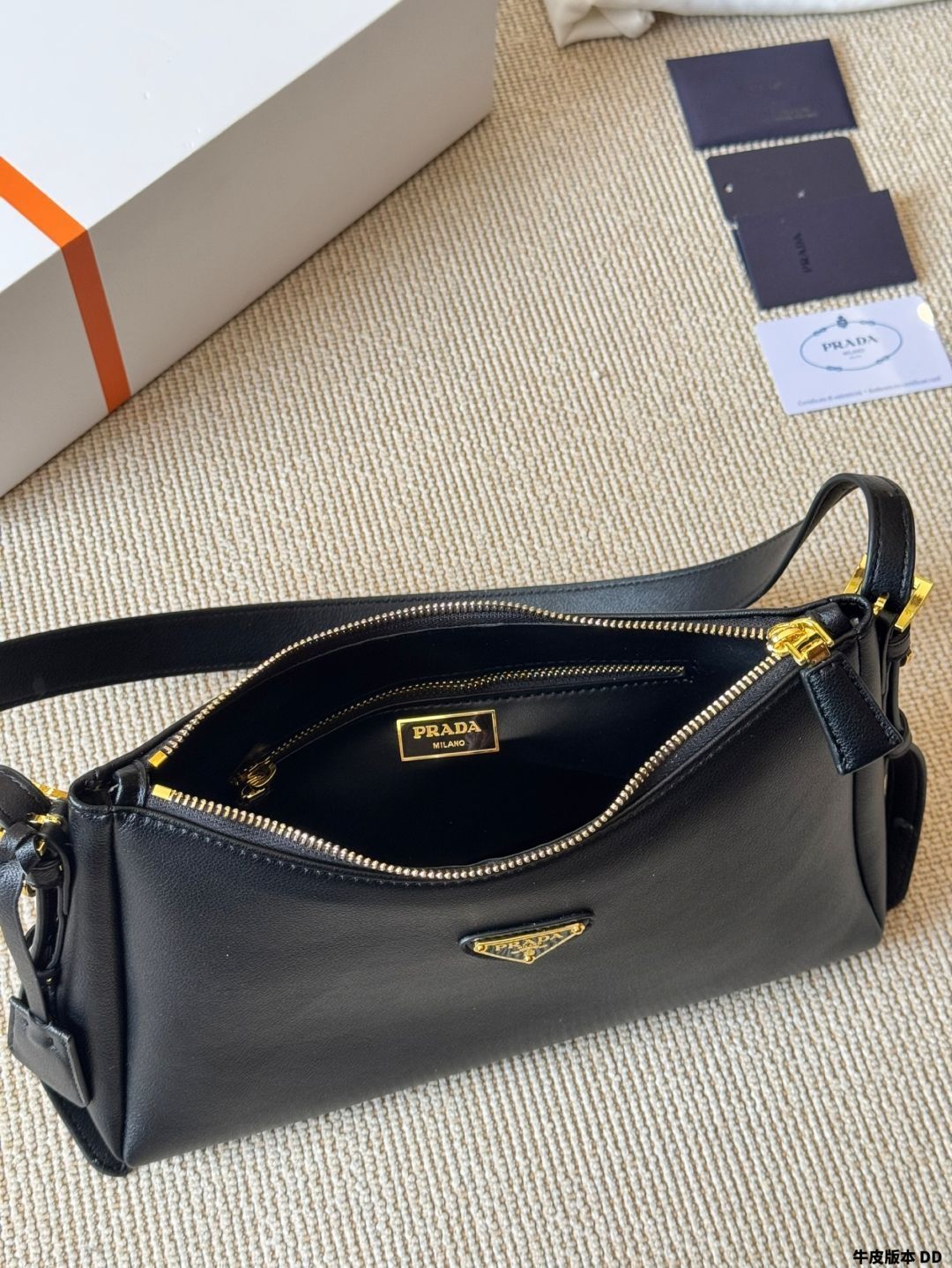 今日 Prada aimee プラダ エイミー フルレザー ショルダーバッグ 39×17cm -MM輸入