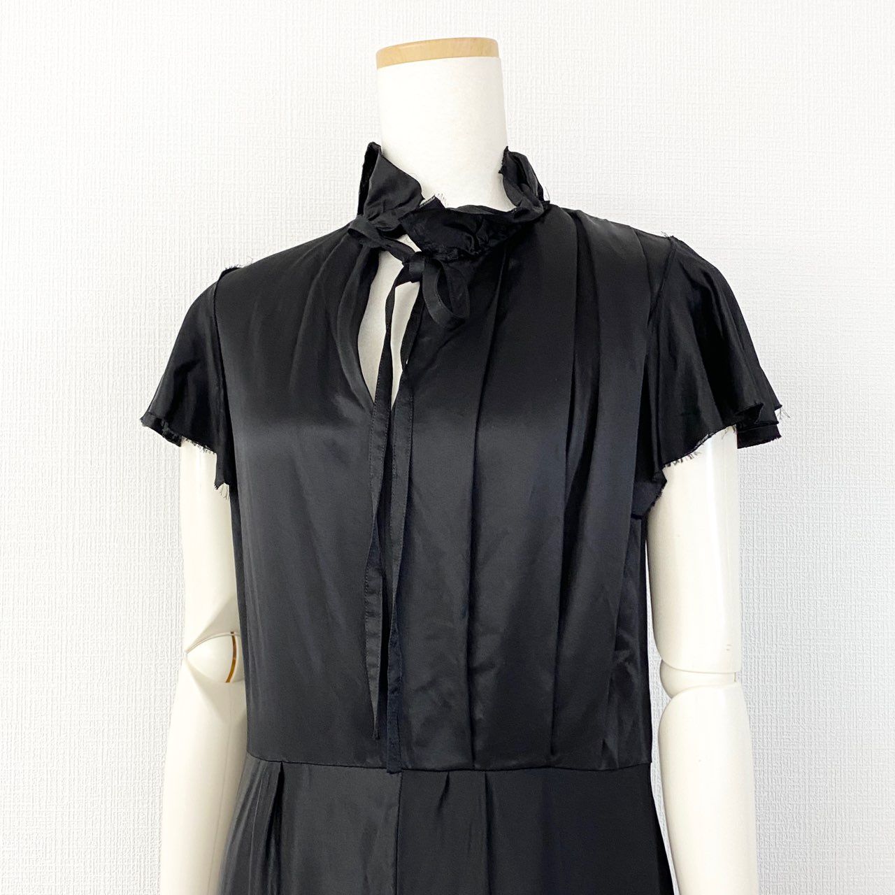 48a30 BALENCIAGA バレンシアガ シルクフリルドレス ワンピース  