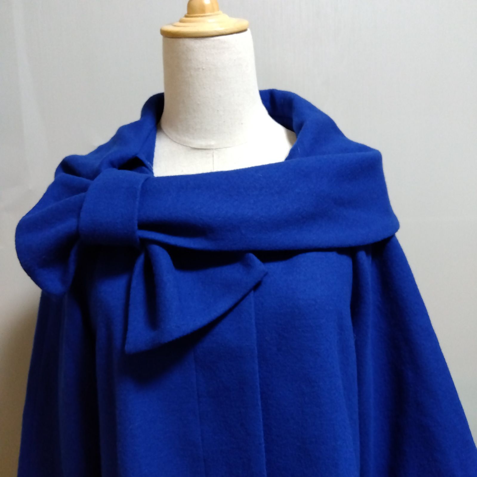 Grandtable グランターブル 2WAY リボンハーフコート ロングブルー