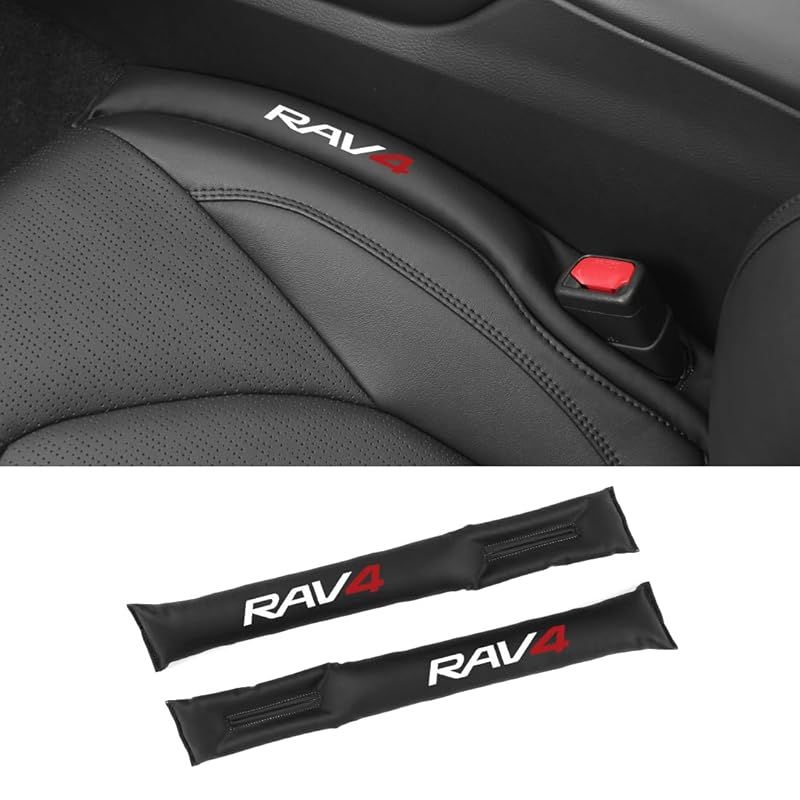 【トヨタ RAV4専用】隙間クッション 隙間埋め 車用 RAV4 ラボフォー 専用ロゴ シートサイド クッション RAV4 カスタム 50系 XA50系 シート コンソール 隙間 落下防止 小物放置 車内 puレザー カー用品 内装パーツ 運転席+助手席 ロゴ