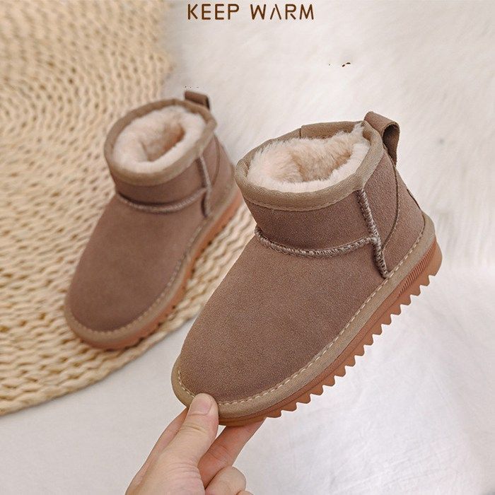 スノーブーツ 秋冬 ムートンブーツ キッズ 裏起毛 子供靴 女の子 男の子シューズ ジュニア ベビー おしゃれ ショートブーツ べたんこブーツ 防寒 暖かい キッズブーツ 幼稚園 小学生 誕生日 プレ min