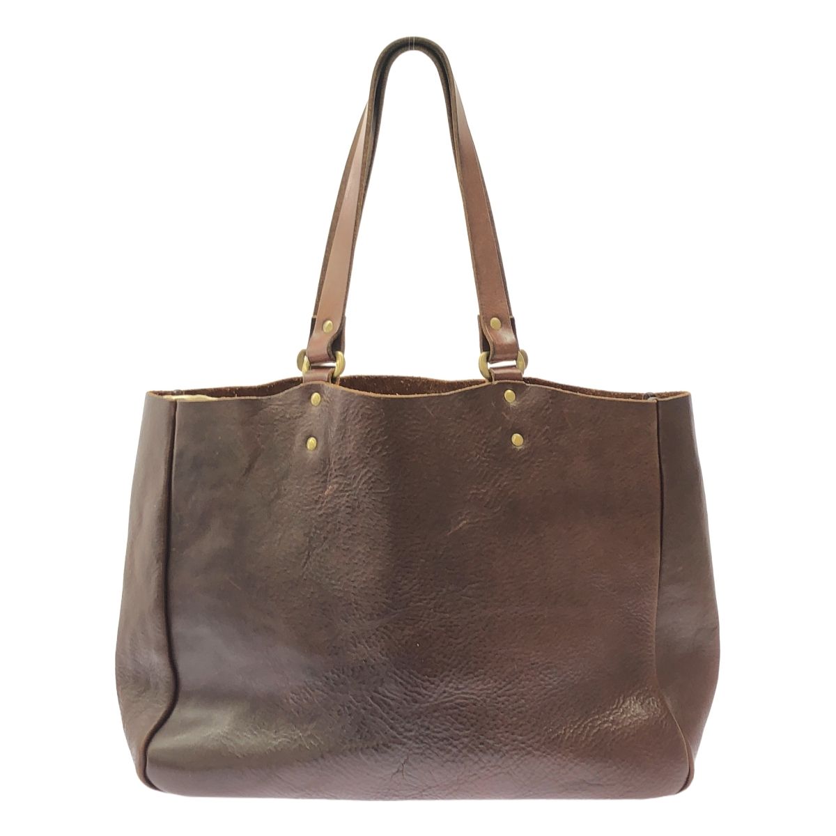 SLOWスロウルボーノトートレザートートLブラウン美中古♪ スロウ SLOW スロウ トートバッグ SLOW bono tote bag width type ボノ