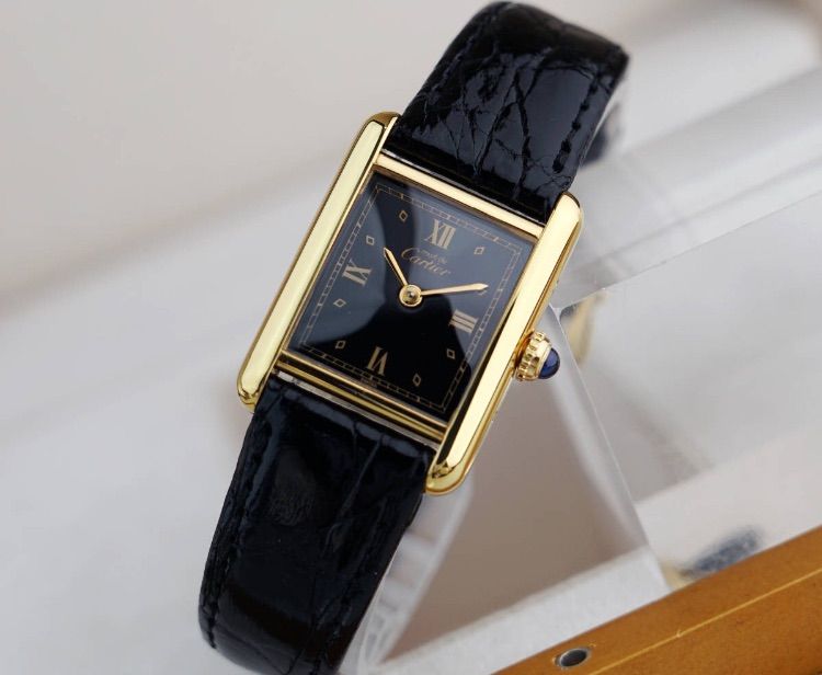 美品 カルティエ マスト タンク ブラック ローマン SM Cartier www