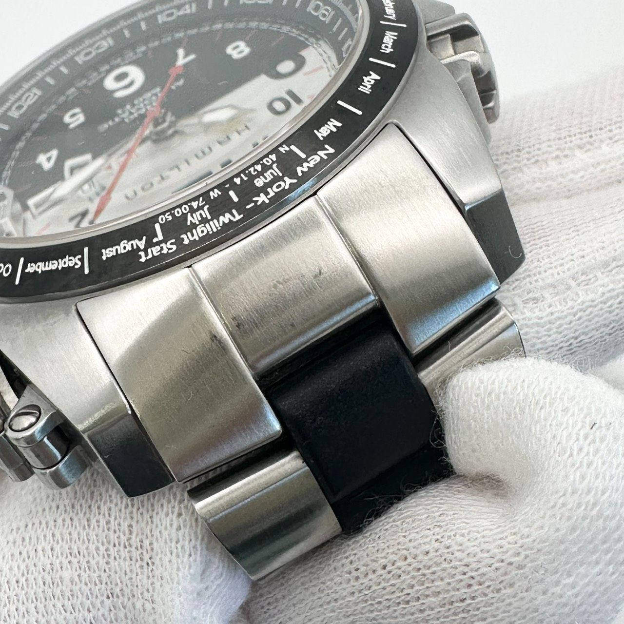 返品OK】美品 HAMILTON ハミルトン カーキ トワイライト GMT H625150 