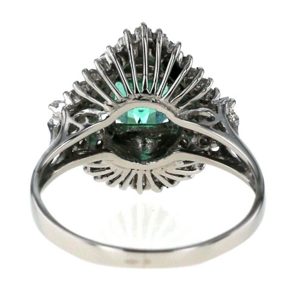 Pt900 プラチナ リング エメラルド 1.00ct ダイヤモンド 0.30ct