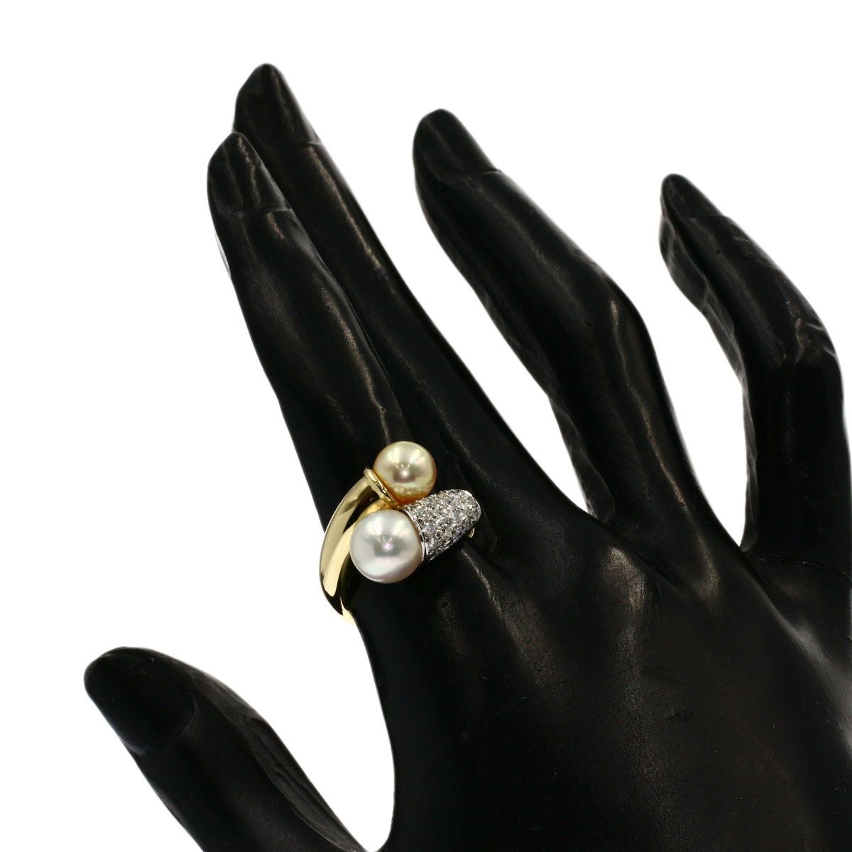 SELECT JEWELRY タヒチパール 真珠 ダイヤモンド リング・指輪 K18YG レディース