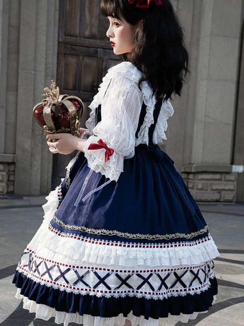 ロリータファッション♪白雪姫風ひざ丈ワンピース