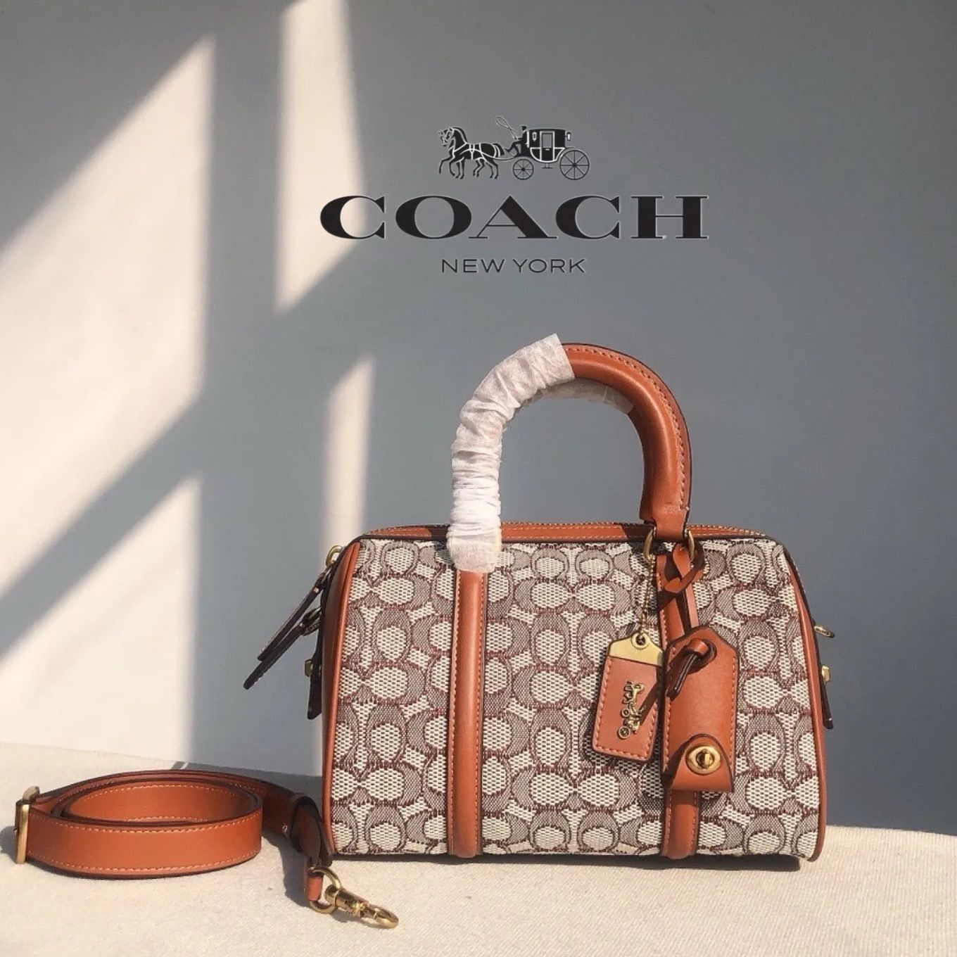 COACH C8529 ルビー サッチェル 25 シグネチャー テキスタイル ジャカード ハンドバッグ ショルダーバッグ 手提げバッグ レディース  クロスボディー アウトレット品 - メルカリ