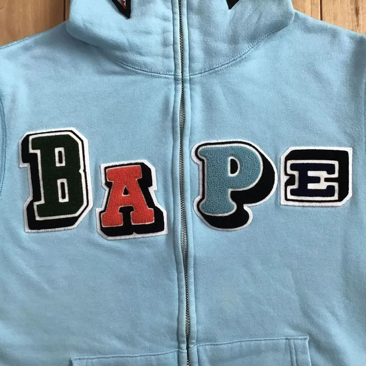BAPE logo multi fonts シャーク パーカー Lサイズ shark full zip 