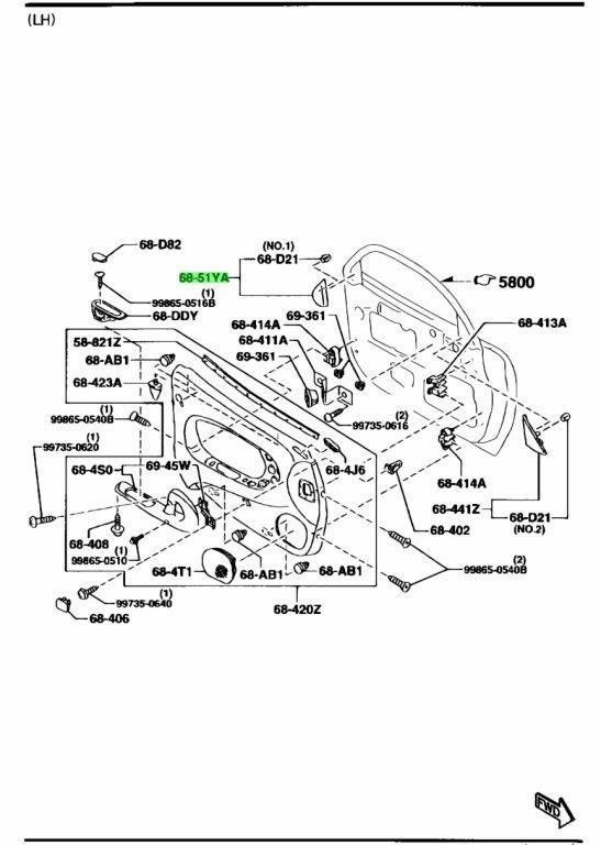 マツダRX-7 FD3Sインナー セイル ガーニッシュ 左右 INNER SAIL
