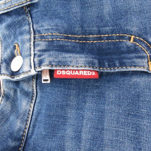 最安価に挑戦！ ディースクエアード DSQUARED2 23SS デニムパンツ ジーンズ ストレッチ 34 インディゴブルー ダメージ加工 ペイント加工 GV GY19