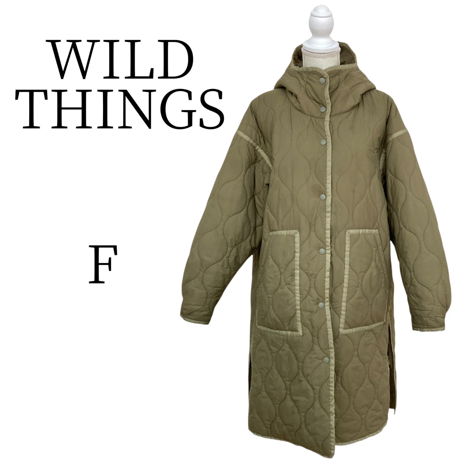 WILD THINGS ワイルドシングス カーキ キルティングジャケット F