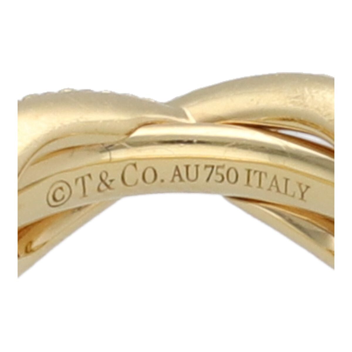 TIFFANY＆Co イエローゴールドダイヤモンドインフィニティリング2号