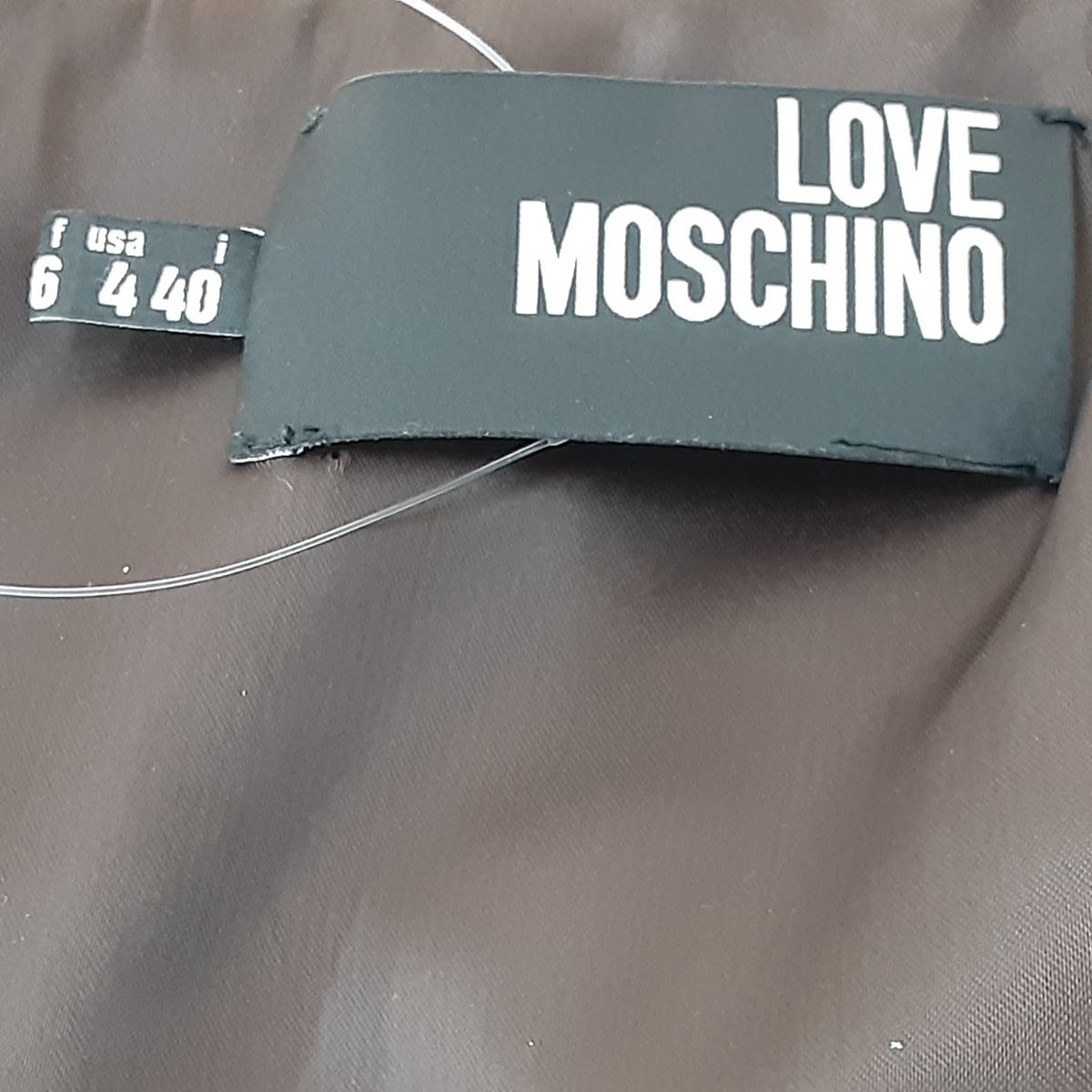 LOVE MOSCHINO(ラブモスキーノ) コート サイズI:40 レディース美品 - 黒×ベージュ ノースリーブ/フェイクファー/春/秋 -  メルカリ