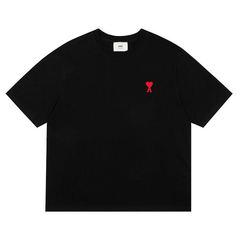 アミパリス 半袖 Tシャツ BFUTS005.726 ハートロゴ 刺繍 (AMI