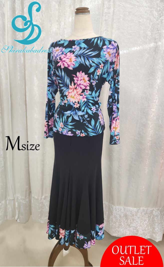 ラスト１点!!! 社交ダンス 白樺ドレス公式 セットアップ Mサイズ パーティードレス レッスンウェア