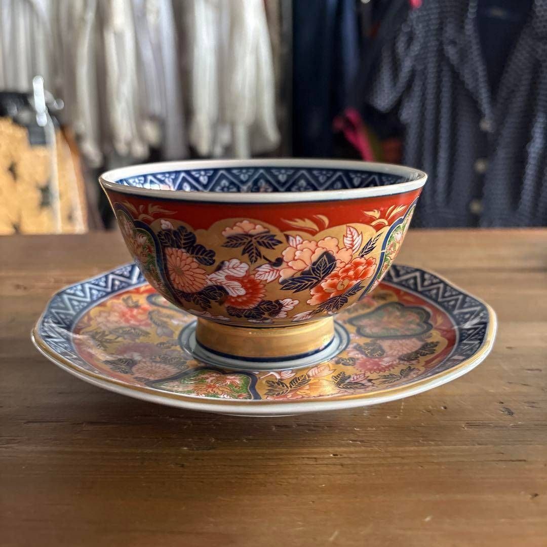 日肥其泉 昭和年製 カップ5客 極錦金彩古伊万里 有田焼 【日肥其泉昭和