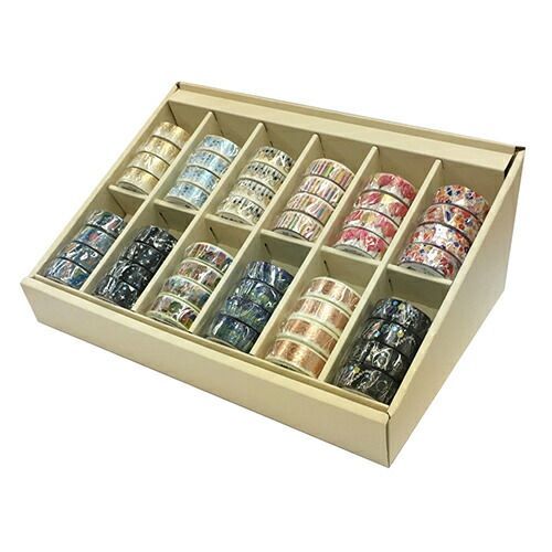 ワールドクラフト マスキングテープ キラキラマスキングテープ第1弾 什器セット 薄茶色 KRMT15ET2