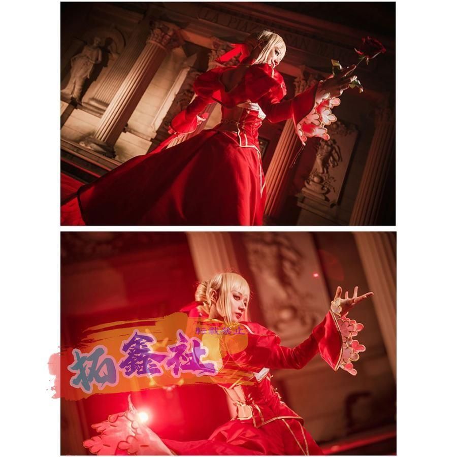 達成 セイバー Fate|Grand Order Saber コスプレ衣装 Saber Nero ネロ コスチューム 赤セイバー 暴君風 赤剣士装 パーティー イベント 文化祭 仮